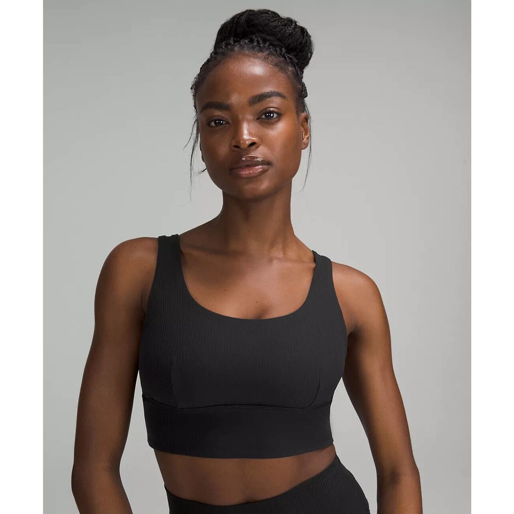 lululemon Align Black Ribbed Bra Light Support C/D Cup Size 14